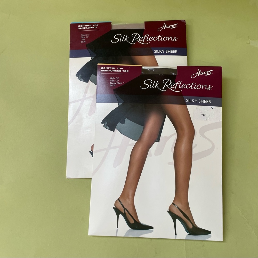 New Silk Reflections Hanes two pair of tights - Picture 1 of 6
